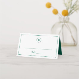Cartão De Mesa Casamento Elegante Esmeralda Verde Tradicional