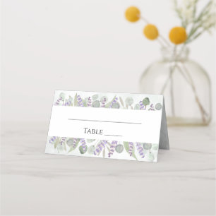 Cartão De Mesa Casamento Elegante Eucalyptus & Lavanda Rustic Boh