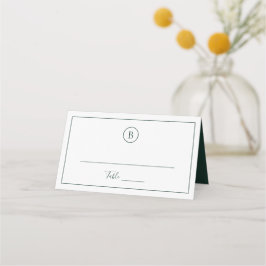Cartão De Mesa Casamento Elegante Floresta Verde Tradicional