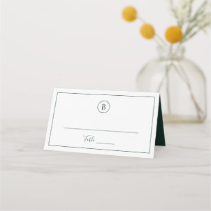 Cartão De Mesa Casamento Elegante Floresta Verde Tradicional