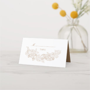 Cartão De Mesa Casamento Elegante Rococo Brown