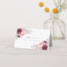 Casamento em Aquarela de Rosa Burgundy e Rosa Eleg