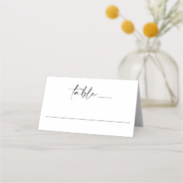 Cartão De Mesa Casamento Escrita Simples Minimalista Elegante