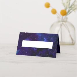 Cartão De Mesa Casamento espacial. Estrelas noturnas. Galáxia mod