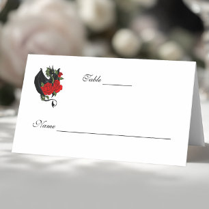 Cartão De Mesa Casamento Fantasia de Rosas vermelhas de Dragão Ne
