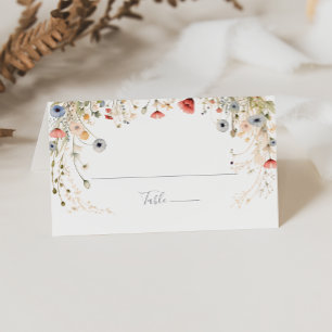 Cartão De Mesa Casamento Feliz Colorido Boho Wildflower