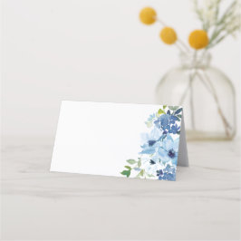 Cartão De Mesa Casamento Floral Chic Light Blue Watercolor