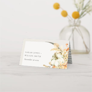Cartão De Mesa Casamento Floral Da Arca Da Pumpkin Da Ruptura Da