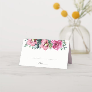 Cartão De Mesa Casamento Floral das Orquídeas Cor-de-Água Rosa