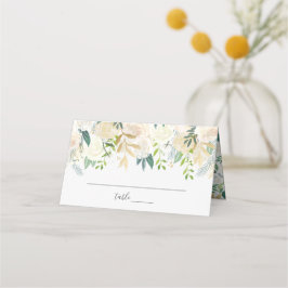 Cartão De Mesa Casamento Floral de Cor Branca