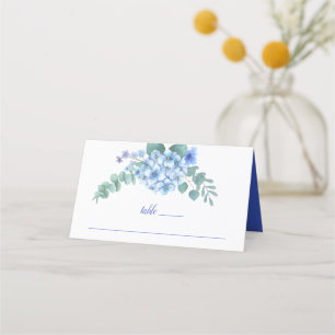 Cartão De Mesa Casamento Floral de Hydrangea Azul