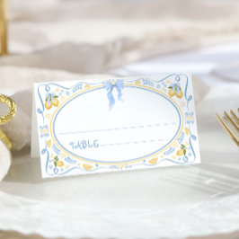 Cartão De Mesa Casamento Floral de Lemon Citrus