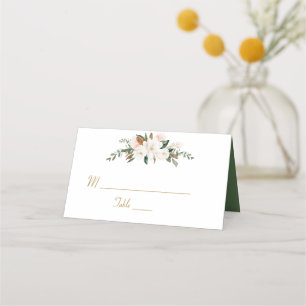 Cartão De Mesa Casamento floral de magnólia branca