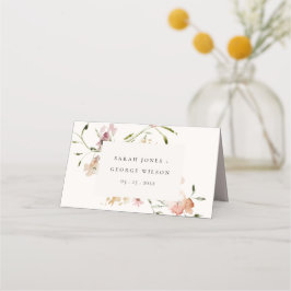 Cartão De Mesa Casamento Floral de Molho Pastel Blush Meadow Wate