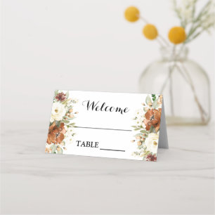 Cartão De Mesa Casamento floral de outono