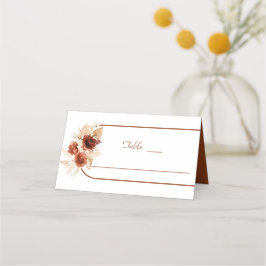 Cartão De Mesa Casamento Floral de Pampas Grass Terracotta Arch
