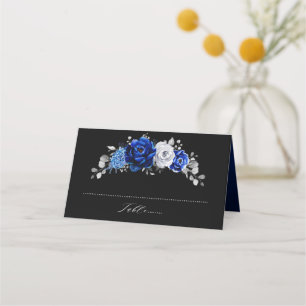 Cartão De Mesa Casamento Floral De Prata Branca Real Pl