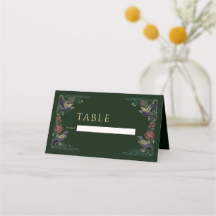 Cartão De Mesa Casamento Floral de Raven Gothic Encantado