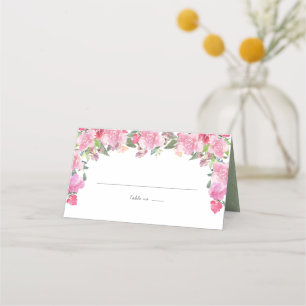 Cartão De Mesa Casamento Floral de Rosa de Aquarela Rosa-Rosa-Esb