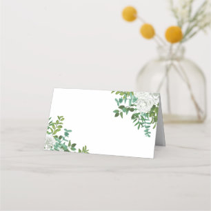 Cartão De Mesa Casamento Floral de Rosa Negra e Branca