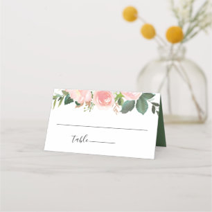 Cartão De Mesa Casamento Floral do Jardim Rosa Blush
