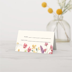 Cartão De Mesa Casamento Floral Elegante Boho Summer Wildflower