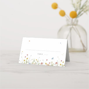 Cartão De Mesa Casamento Floral Minimalista do Jardim de primaver