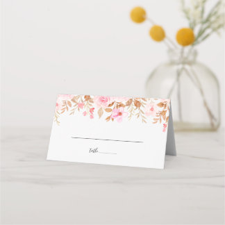 Cartão De Mesa Casamento Floral Mínimo Leaf Boho