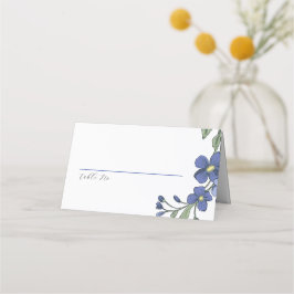 Cartão De Mesa Casamento Floral Moderno Periwinkle Blue