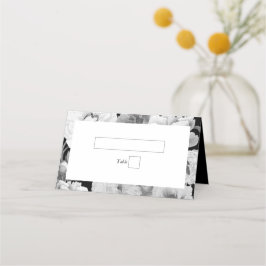 Cartão De Mesa Casamento Floral por Aquarela de Peões Pretos e Br