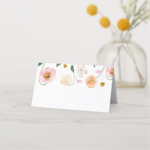 Cartão De Mesa Casamento Floral Rosa Papoila