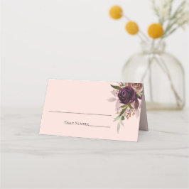 Cartão De Mesa Casamento Floral Rosa Púrpura Rosa-Rosa-Rosa-Rosa-