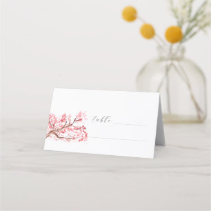 Cartão De Mesa Casamento Floral Rosa-Rosa-De-Cobra-De-Lama-Cereja