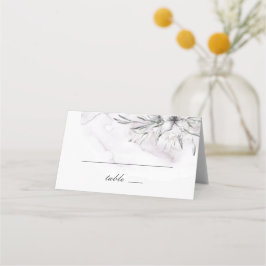 Cartão De Mesa Casamento floral roxo em aquarela elegante