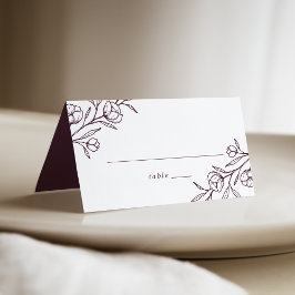 Cartão De Mesa Casamento Floral Roxo Escrito