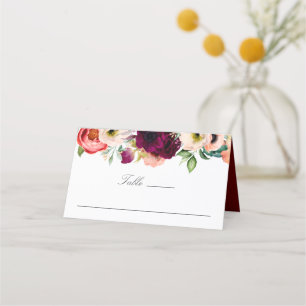 Cartão De Mesa Casamento Floral Rustic Boho Watercolor