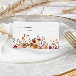 Cartão De Mesa Casamento Floral Rustic Burgundy Terracotta