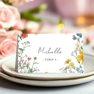 Cartão De Mesa Casamento Floral Rustic Wildflower