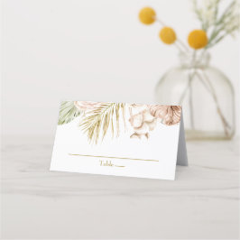 Cartão De Mesa casamento Floral Tropical Boho e Palmeira