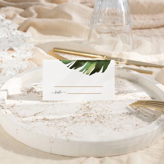 Cartão De Mesa Casamento Floral Tropical Palm Leaf (Criador carregado)