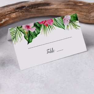 Cartão De Mesa Casamento Floral Tropical Watercolor