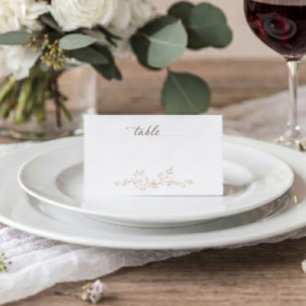 Cartão De Mesa Casamento Floral Vitoriano Bege Vintage Francês