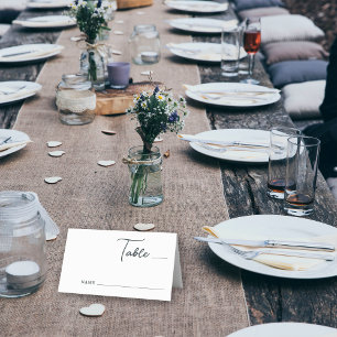 Cartão De Mesa Casamento Floresta Montanhas Simples Rústicas Árvo