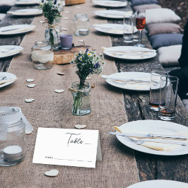 Cartão De Mesa Casamento Floresta Montanhas Simples Rústicas Árvo