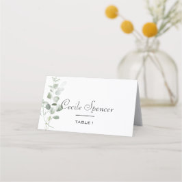 Cartão De Mesa Casamento Formal de Eucalyptus Foliage Minimalista