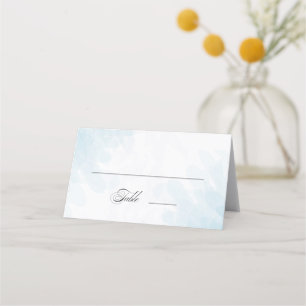 Cartão De Mesa Casamento Formal Elegante Cyan Blue Watercolor