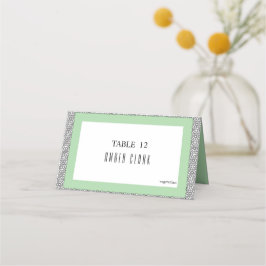 Cartão De Mesa Casamento Geométrico Islâmico de Turquesa