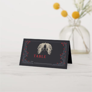 Cartão De Mesa Casamento Gothic Floral Castle