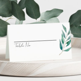 Cartão De Mesa Casamento Jardim Botânico de Eucalipto Verde