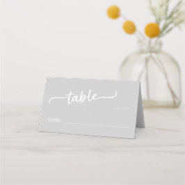 Cartão De Mesa Casamento legal com a Trendy Script da Cinza